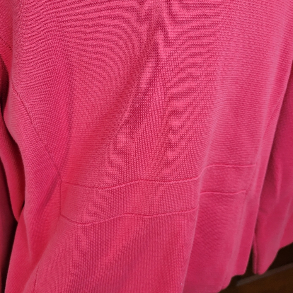 Womans Talbots Zip Front Cardigan Ruffles Cotton/Rayon Front Pockets Size XLP - Picture 6 of 9